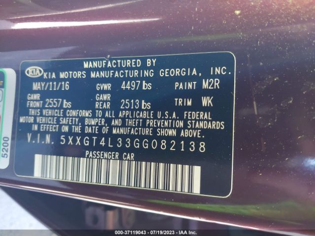 5XXGT4L33GG082138 KIA Optima Lx