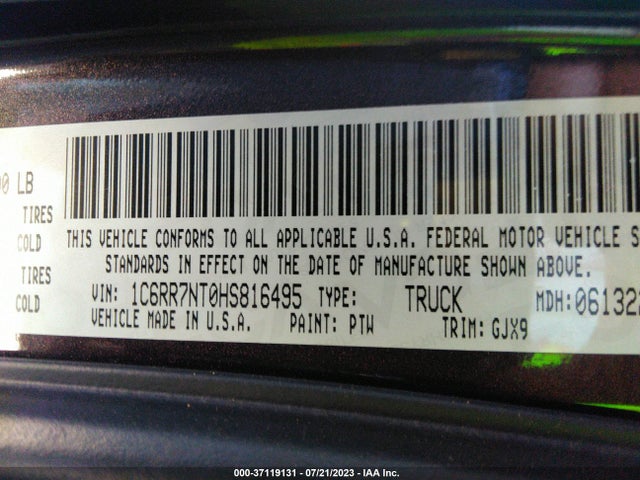 1C6RR7NT0HS816495 RAM 1500 Laramie