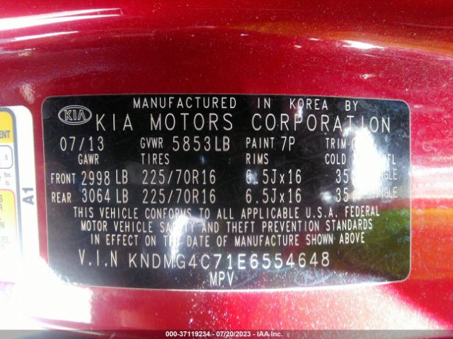 KNDMG4C71E6554648 KIA SEDONA LX