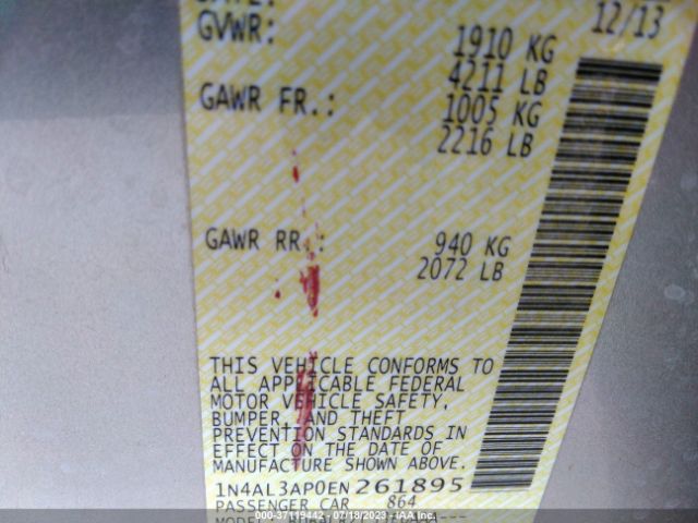 1N4AL3AP0EN261895 Nissan Altima 2.5 S
