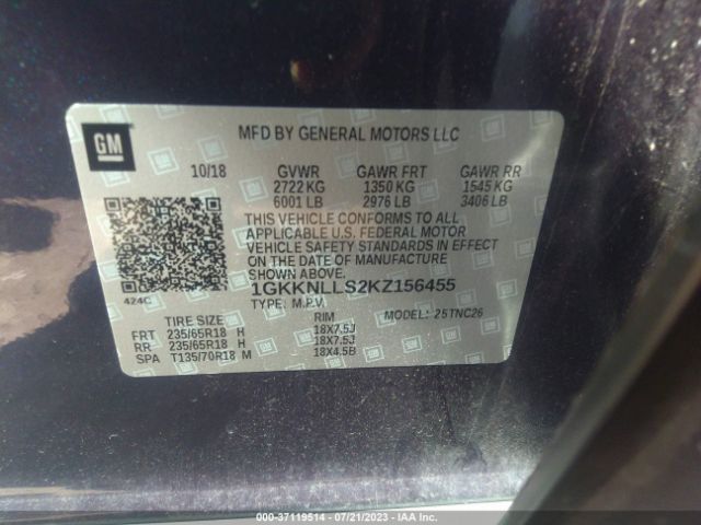 1GKKNLLS2KZ156455 GMC ACADIA SLE