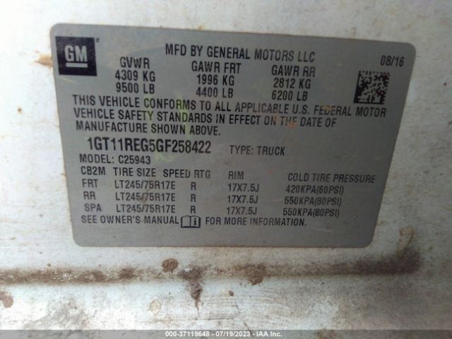 1GT11REG5GF258422 GMC SIERRA 2500HD