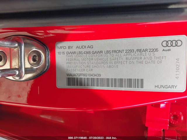 WAUA7GFF6G1043439 Audi A3 1.8t Premium