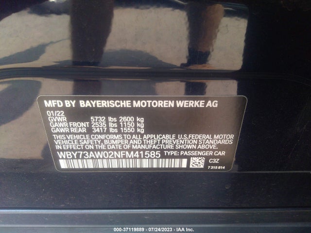 2022 BMW i4, VIN: WBY73AW02NFM41585