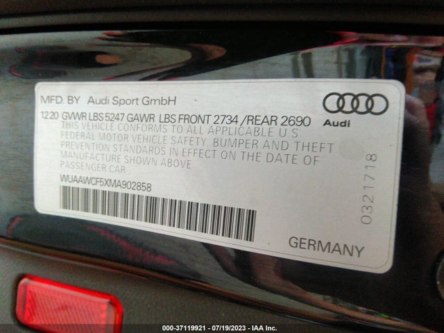 2021 Audi RS 5, VIN: WUAAWCF5XMA902858