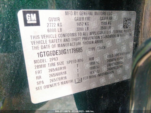 1GTG6DE38G1178685 GMC Canyon 4wd Slt