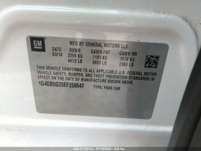 1G4GB5G33EF258647 Buick Lacrosse Leather