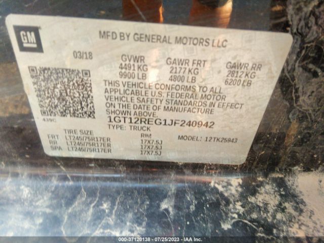 1GT12REG1JF240942 GMC SIERRA 2500HD