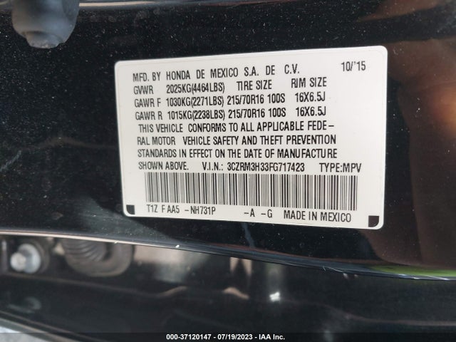 Honda CR-V LX 2015 3CZRM3H33FG717423 Image 9