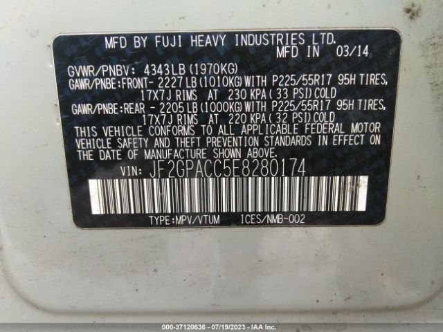 JF2GPACC5E8280174 Subaru Xv Crosstrek Premium