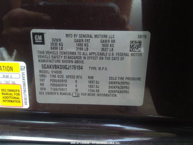 5GAKVBKD9GJ176184 Buick Enclave Leather