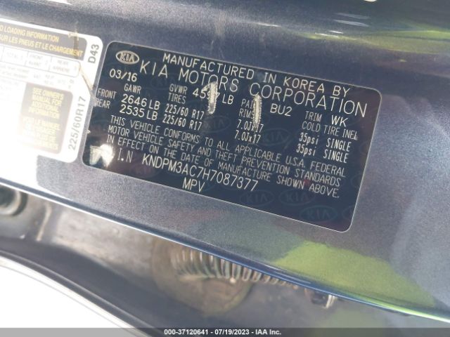 KNDPM3AC7H7087377 KIA Sportage Lx