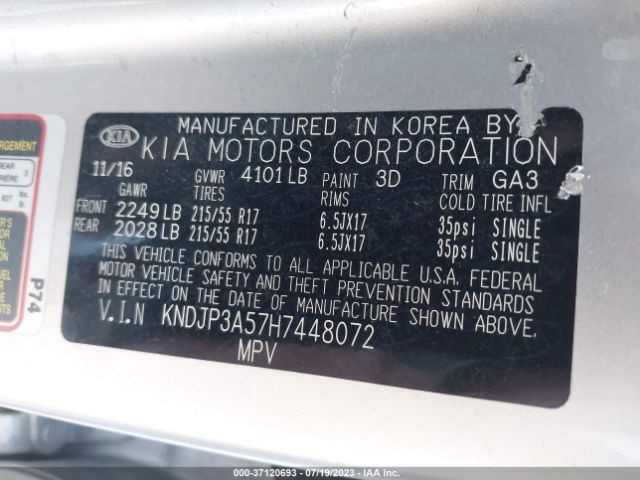 KNDJP3A57H7448072 KIA SOUL +