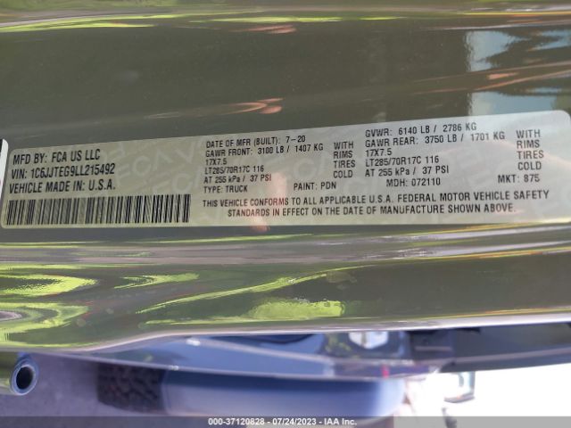 1C6JJTEG9LL215492 Jeep Gladiator Mojave