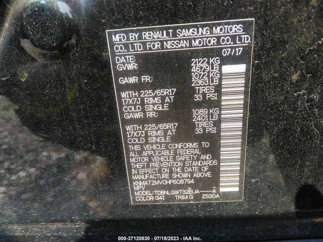 Nissan ROGUE SV 2017 KNMAT2MV0HP608794 Image 9