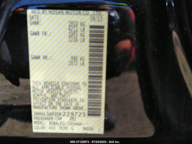 1N4AL3AP2EN229725 Nissan Altima 2.5/s/sv/sl