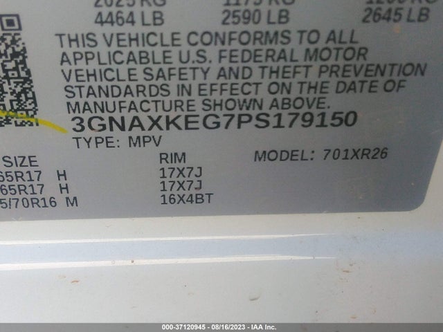 Chevrolet EQUINOX LT 2023 3GNAXKEG7PS179150 Image 9