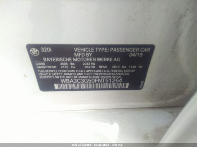 WBA3C3G50FNT51264 BMW 3 Series 320i Xdrive