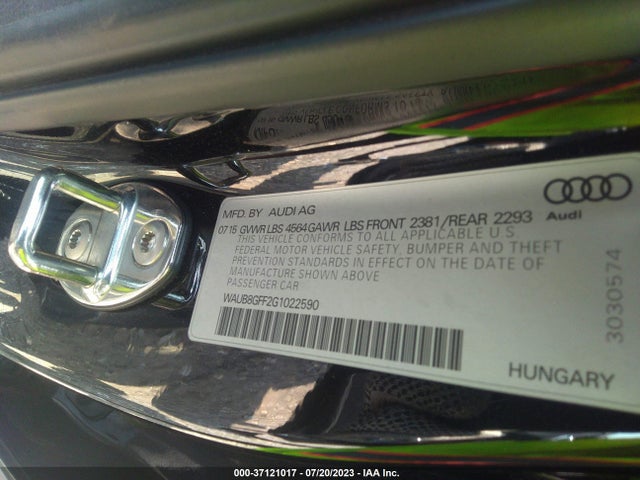 WAUB8GFF2G1022590 Audi A3 2.0t Premium