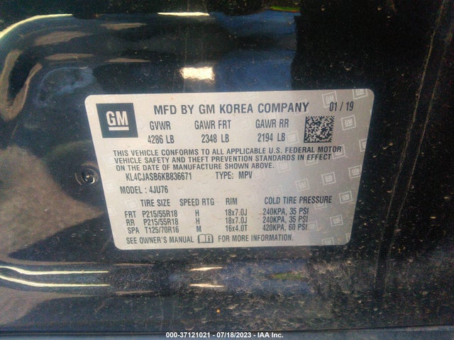 KL4CJASB6KB836671 Buick Encore Preferred