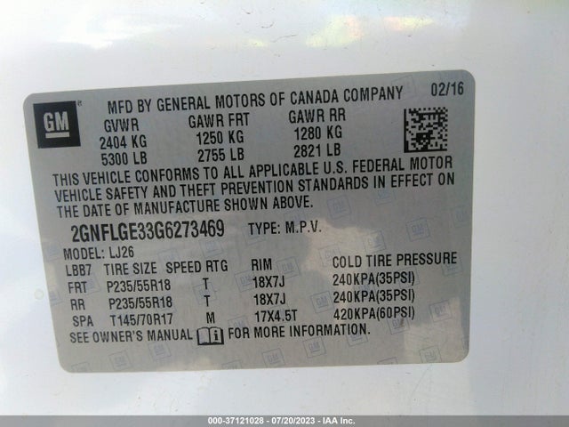 Chevrolet Equinox Ltz 2016 2GNFLGE33G6273469 Image 15
