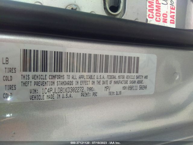 1C4PJLDB1KD302272 Jeep Cherokee Limited