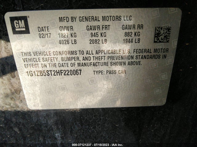 Chevrolet MALIBU LS 2017 1G1ZB5ST2HF220067 Image 14