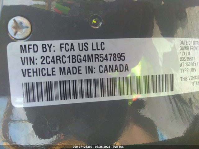 2C4RC1BG4MR547895 Chrysler Pacifica Touring L