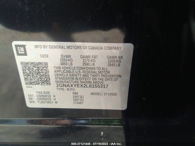 Chevrolet Equinox Premier 2020 2GNAXYEX2L6155317 Image 9