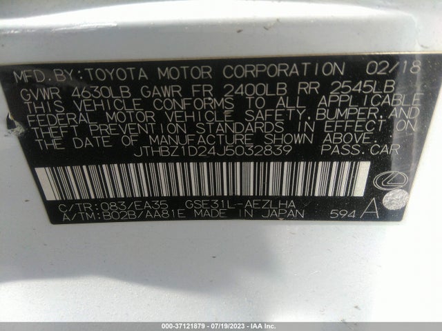 JTHBZ1D24J5032839 Lexus Is Is 350