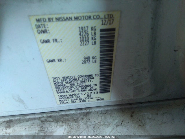 Nissan Altima 2.5 Sl 2018 1N4AL3AP0JC171233 Image 15