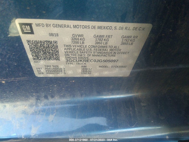 Chevrolet Silverado 1500 Lt 2018 3GCUKREC0JG505097 Image 10