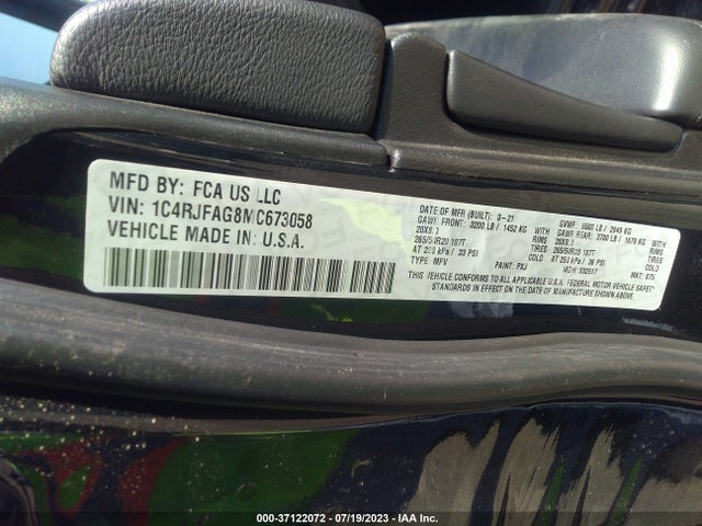 1C4RJFAG8MC673058 Jeep Grand Cherokee Laredo X