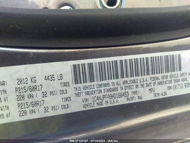 1C4NJPFA9HD166453 Jeep Patriot High Altitude
