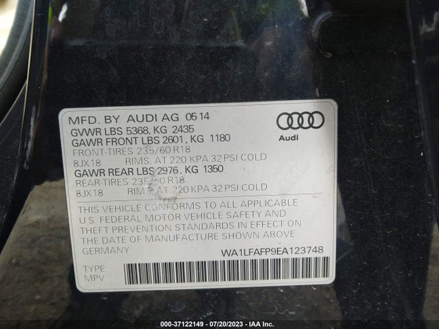 Audi Q5 Premium Plus 2014 WA1LFAFP9EA123748 Image 9