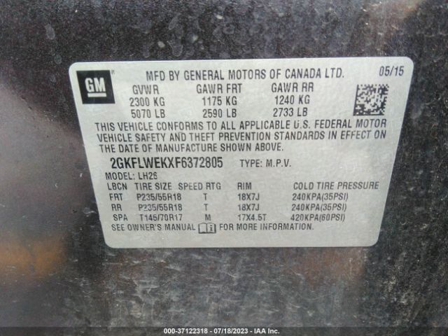 2GKFLWEKXF6372805 GMC Terrain Sle