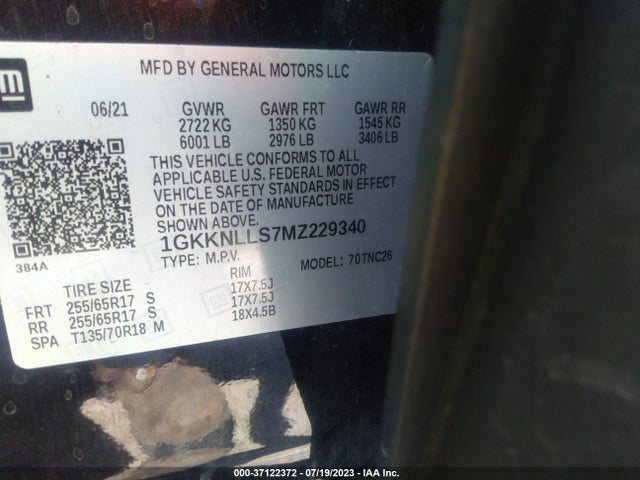 GMC Acadia Awd At4 2021 1GKKNLLS7MZ229340 Image 9