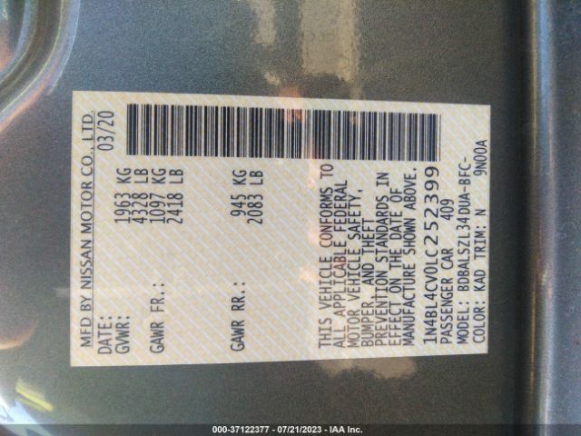 1N4BL4CV0LC252399 Nissan Altima 2.5 Sr