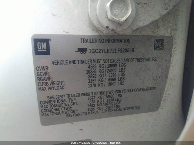 Chevrolet Silverado 2500hd Work Truck 2020 1GC2YLE72LF320818 Image 15