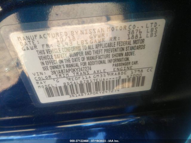 3N1AB7AP0KY247274 Nissan SENTRA S