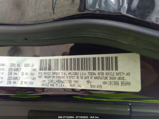 1C4PJLAB9HW571749 Jeep Cherokee Sport