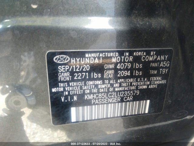 Hyundai Ioniq Hybrid Sel 2020 KMHC85LC2LU235579 Image 16
