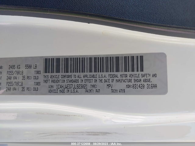 1C4HJWEG7JL923021 Jeep Wrangler Jk Unlimited Sahara