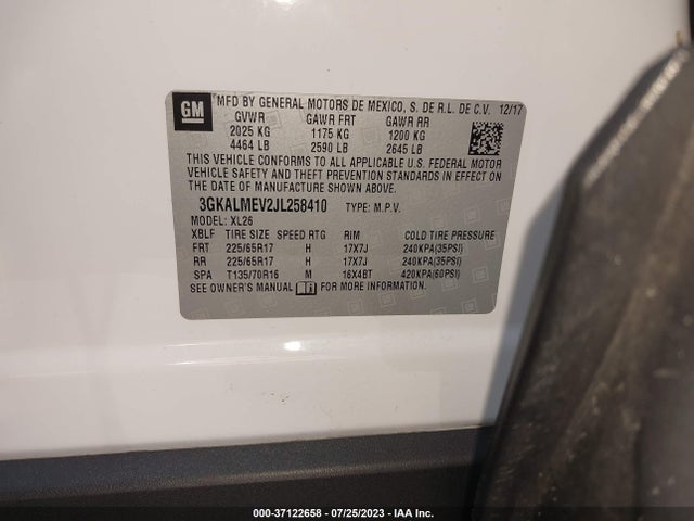 GMC Terrain Sle 2018 3GKALMEV2JL258410 Image 9