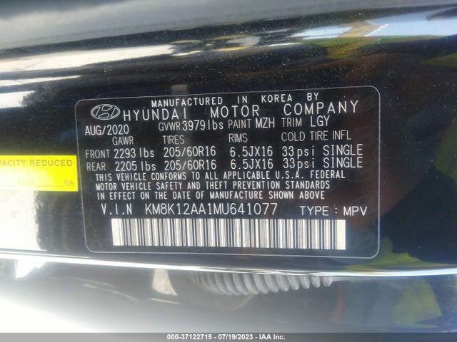 Hyundai Kona Se 2021 KM8K12AA1MU641077 Image 16