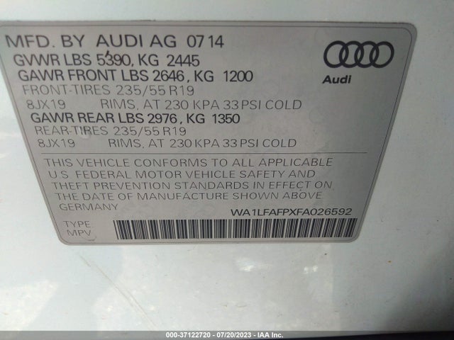 Audi Q5 Premium Plus 2015 WA1LFAFPXFA026592 Image 9