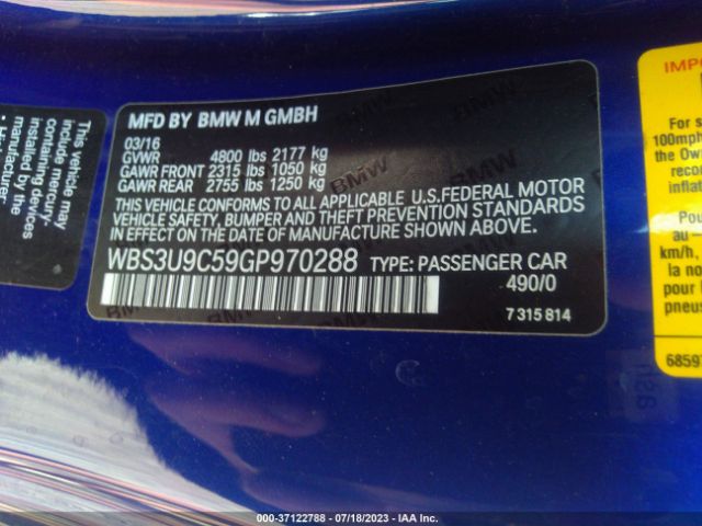 WBS3U9C59GP970288 BMW M4