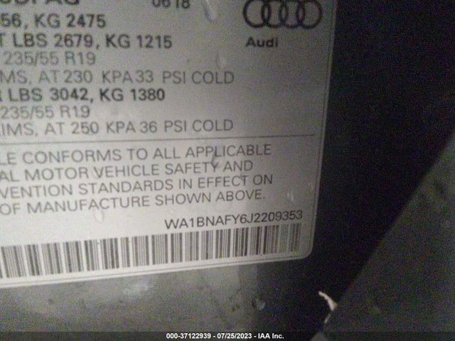 WA1BNAFY6J2209353 Audi Q5 Premium Plus