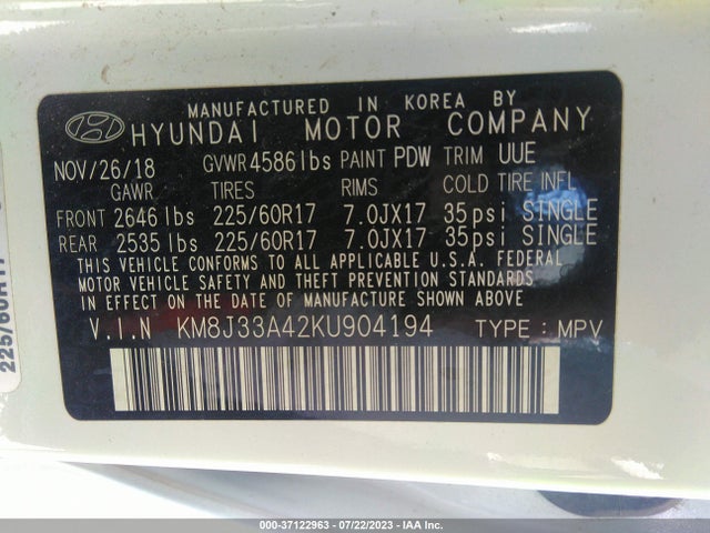 Hyundai Tucson Value 2019 KM8J33A42KU904194 Image 16