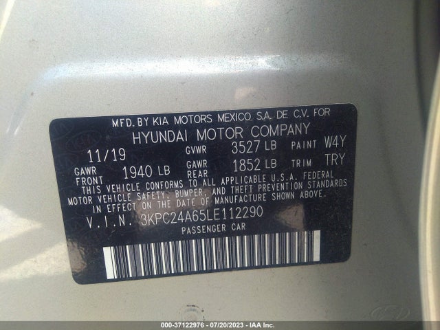 Hyundai Accent Sel 2020 3KPC24A65LE112290 Image 9